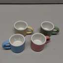 INGOFIN Ceramic Espresso Cups Set of 4, 2 oz Mini Espresso Mugs with Handle, Demitasse Coffee Cups Accessories, Microwave Dishwasher Safe Shot Cup Suit for Coffee Bar (Spring-Summer Hues)