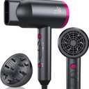 ANNE BETTY Ionic Hair Dryer with Diffuser, Powerful 1800W Blow Dryer for Women & Men, Fast-Drying Hair Dryer with Nozzle for Home, Salon, Travel (Dark Gray)