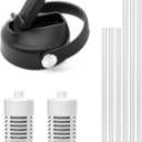 BUZIO Water Bottle Filter Replacement with Straw Lid and Straws (1 Count (Pack of 3))