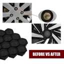 Zeathery 20 PCS Lug Nut Covers, Hexagonal Nut Rust and Dust Protector with Removal Tool, Tightly Fitting Anti-Theft Cap, Universal for Cars Tire Personalized Decorative Accessories (Black # 17 mm)