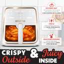 Gourmia 8 Qt Air Fryer, 8 Presets with Digital Display, FryForce 360° Technology, Easy View Window & Interior Light, Dishwasher Safe Basket, White