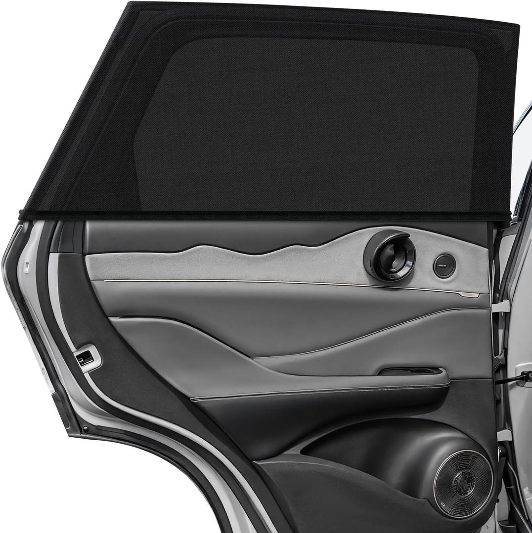 Car Window Shades - 2 Pack Sun Shade for Car Window Baby, Rear Side Window Sun Shade Stretchy Mesh, UV Protection Spandex Window Shade for Baby Family Pet (Large 28"x43")