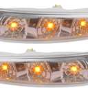 X AUTOHAUX 1 Pair Car 4 LED Front Left and Right Side Mirror Turn Signal Light 87613-3S000 87623-3S000 for Hyundai Sonata 2011-2014