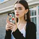 TEECOVER for iPhone 16e Case, Heavy-Duty Shockproof Full Protection Hard Plastic Bumper + Soft Silicone Rubber Protective Case for iPhone 16e - 6.1-Inch, Red Flowers