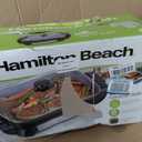 Hamilton Beach Electric Skillet with PFAS-Free Durathon Ceramic Coating, Removable 12x15 Pan, Adjustable Temperature, Reversible Design, Tempered Glass Lid, Black Nonstick Surface (38531)