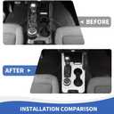RAZPOY Gear Shift Panel Cover Center Console Cup Holder Trim Compatible with Ford Bronco 2021-2024 Interior Accessories, White (Not for Bronco Sport, Not for 2025 Bronco)
