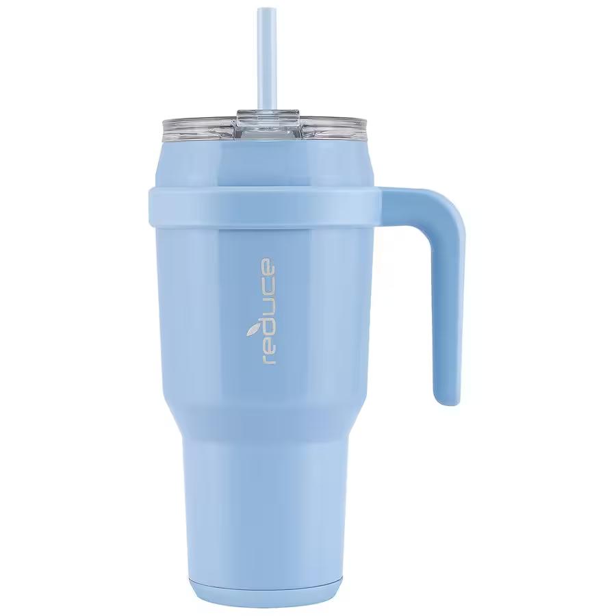 Reduce 24 oz Stainless Steel Tumbler with Handle - Dual-Wall Vacuum Insulated Travel Mug, Sweat-Proof Lid & Reusable Straw - Keeps Drinks Cold for 24 Hrs, Fits Cupholders, Dishwasher Safe