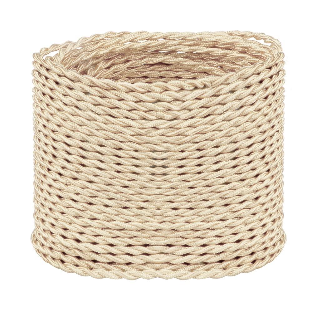 Helunsi 32.8ft Twisted Cloth Covered Wire - Champagne Gold 18/2 Electrical Lamp Cord, 18 Gauge 2-Conductor Fabric Cord for DIY Projects