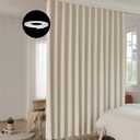 LuminBarrier Room Divider Curtain Sets with Bendable Ceiling Track, 95% Blackout Total Privacy Ceiling Track Curtains Floor to Curtains Track Kits 8.3 ft Wide x 8 ft Tall, Cream Beige, 1 Panel