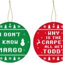 Christmas Vacation Ornaments, Why is The Carpet All Wet? I Don't Know Margo, 2Pcs Funny Holiday Tree Hanging Ornaments, Griswold Family Christmas Vacation Merch Decorations, White Elephant Gift