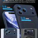 Magnetic Shockproof for iPhone 17 Pro Max Case,[Camera Protection][Compatible with Magsafe][Non-Slip][Mil-Grade Protection]Slim Translucent Matte Phone Case for iPhone 17 Pro Max,Midnight Blue
