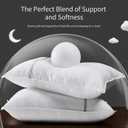 King Size Pillows Set of 2, Medium Firm Hotel Pillows for Sleeping, Cooling Bed Pillows for Side & Back Sleepers, Down Alternative Filling, 20 x 34 Inches
