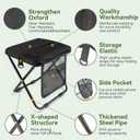 Extra Large Foldable Backpack Stool,with 3 Storage Pockets, Ideal for Camping, Hiking, Outdoor Activities and Events Maximum Weight Capacity 300 lbs (Black)