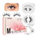 LASHVIEW Upgrade Magnetic Eyelashes with Applicator Soft Magnetic Eyelashes Natural Look Reusable No Glue Needed Easy to Wear and RemoveA29)