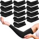 Panitay 12 Pairs Black Eczema Sleeve for Adult Eczema Psoriasis Arm Leg Sleeve for Women Men UV Protection for Itch Relief Sports