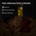 CAPALOCA Linen Pinch Pleated Curtains Blackout 100% Black Out Curtains 96 Inches Long 2 Panels with Hooks, Thermal Insulated Pinch Pleat Drapes for Bedroom, 40Wx96L, Natural White