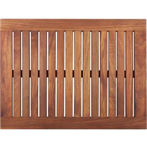 Nordic Style Teak Shower, Bath and Spa Mat | Indoor + Outdoor Use | Non-Slip Wood Platform | Spa, Sauna, Pool, Hot Tub | Luxury Decor (Oiled Finish w/Frame, 23.6" x 17.7")
