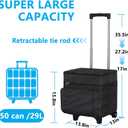 Cooler with Wheels and Handle, 50 Can Rolling Cooler, Portable CollapsibleCooler on Wheels,Leakproof Insulated WheeledCoolers for Beach, Camping, Patio Travel, Outdoor, Ball Fields