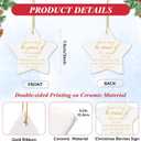 Beeveer 20 Sets Christmas Ornaments for Coworker Star Shaped Ceramic Ornaments Double Sided Printing Inspirational Xmas Tree Hanging Ornaments with Gifts Box Ribbon Raffia for Staff Thank You Gifts