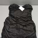 Plus Size Spaghetti Strap Dresses for Women Ruched Bodycon Sexy Sparkly Sequin Cocktail Mini Dress (XX-Large, Black)