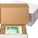 17x11x3" Shipping Boxes 20 Pack White Corrugated Cardboard Mailing Boxes for Small Business - Flat Literature Mailer Packaging Supplies