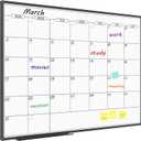 JILoffice Dry Erase Calendar Whiteboard - Magnetic White Board Calendar Monthly 48 X 36 Inch, Black Aluminum Frame Wall Mounted Board for Office Home and School