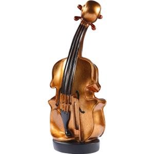 Violin Resin Art Decor - Handcrafted Musical Instrument Ornament for Home Office Desk, Vintage Style Figurine with Exquisite Carving, Elegant Home Decor Accent for Music Lovers
