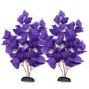 ALEGI Silk Aquarium Plants, 16 Inch Artificial Silk Plants Decorations for Fish Tank, Aquarium Décor Plastic Plants (Purple, 2 Pack)