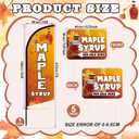 Tegeme 6 Sets 7ft Maple Syrup Advertising Flag Pole Kit Include Maple Syrup Feather Flag with Pole, 11.8 x 15.8 Inch Double-sided Yard Signs with Ground Pegs for Business Advertising Activities