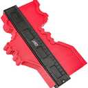 Contour Gauge 10 Inch, Widen Plastic Profile Gauge Duplicator, Precisely Copy Irregular Shapes Wood Template Measuring Tool for Perfect Fit and Easy Cutting (10 Inch Widen-Red)