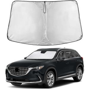 EcoNour Windshield Sunshade Compatible for Mazda CX-9 2016-2024 2025 2026, Sun Visor for Front Windshield & Window Sun Shade Cover, UV Heat Blocker & Protector, Car Accessories