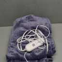 Heated Blanket Throw 50" x 60" - Soft Flannel Sherpa Electric Blanket Throw with 5 Heating Levels & 4 Hours Auto Off, Machine Washable, Ideal Gift for Grandma (Purple)