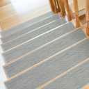 Stair Treads Non Slip for Wooden Steps Indoor 9" x 36" 8 Pack Extra Wide Stair Tread Carpet Stairs Runner, Step Pads with Reusable Adhesive for Dogs Kids Elders, Machine Washable, Light Grey