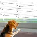 Wenqik 6 Pcs Window Sill Protector from Dog Cat Scratching Protection 2 Set Per Set Total Length 33.5'' x 5.25'' Width x 0.16 Thick Clear Pet Against Dog Claw Chewing Slobbering Window Cover Guard