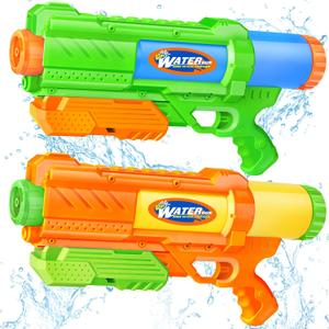 Super Water Gun for Kids Adults: 2 Pack Super Water Gun Soaker 1200cc Squirt Blasters with Impressive Range - Ideal Toys for Boys Girls Summer Outdoor Swimming Pool Water Toys Fun