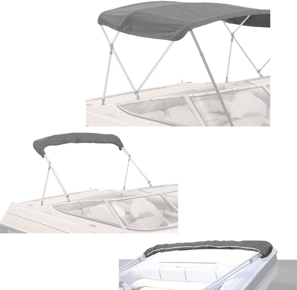 SavvyCraft 4 Bow Bimini Top Replacement Cover 9 Colors Options 8ft and 10ft Long, Durable Marine Grade Canvas Sun Shade Boat Canopy, Easy Install Zipper Sleeves, Replacement Canvas Only No Fram