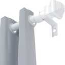 Curtain Rods for Windows 32-48 inch, 5/8 inch White Curtain Rod with Brackets Adjustable by Splicing for Bedroom Kitchen Study Living Room