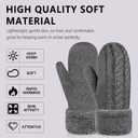 Whiteleopard Women's Winter Gloves Warm Lining - Cozy Wool Knit Thick Gloves Mittens (Dark Gray)