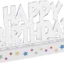 Dazzling Flashing Happy Birthday Cake Decoration - 3.25" x 4.75" (1 Count) - Perfect Celebration Centerpiece