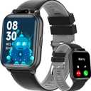 Smart Watch for Kids, 1.85" Fitness Tracker with Heart Rate, Sleep Monitor, IP68 Waterproof Smartwatches with Video Music, Pedometer, Game, NO APP/Phone, Gift for Boys Girls. (Classic, Black)