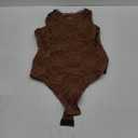 SAUNGKUAI Women's Sexy V Neck Sleeveless Lace Bodysuit Double Lined Going Out Body Suit Tops Date Outfits (Large, Brown)