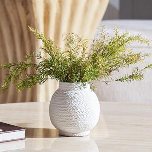 DN DECONATION White Vase for Flowers, Ceramic Vase for Home Decor, Modern Decorative Vase, Small Cute Flower Vases for Kitchen/Office/Living Room/Bookshelf/Farmhouse/Mantel - White Texture(Small)