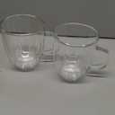 PunPun 17OZ. 500ml Clear Coffee Mugs, Glass for Coffee, Double Wall Insulated Glass Mugs with Big Handle, Every Day for Americano, Latte, Cappuccinos and Beverage.Set of 4