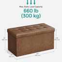 SONGMICS 30 Inches Folding Storage Ottoman Bench with Flipping Lid, 15"D x 30"W x 15"H