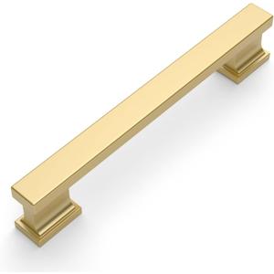 Amerdeco 30 Pack Brushed Gold Cabinet Pulls 3.25 Inch(128MM) Hole Center Drawer Pulls Cabinet Hardware Kitchen Cabinet Handles for Bathroom Dresser Pulls ZH00013