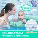 Mambobaby Baby Swim Float with Canopy & Tail Infant Pool Float Non-Inflatable Toddler Swim Float with Skin-Friendly Material for 3-24 Months Baby Boys Grils Elephant Green, One Size