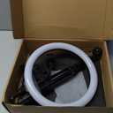 12" Selfie Ring Light with 63" Tripod Stand/Phone Holder, QEUOOIY 20W LED Circle Lights Dimmable 3000-6500K with Remote Control and Built-in Rechargeable Battery for Vlog, Makeup, YouTube, Camera