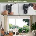 1 1/8 Inch Diameter Curtain Rods 72 to 144 Inches(6-12ft), Telescoping Heavy Duty Large Drapery Rod with Adjustable Aluminum Alloy Bracket, Solid End Caps for Windows Patio Decoration, Matte Black