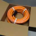 Garden Hose 25 ft x 5/8", NON-EXPANDING Flexible Water Hose, Kink Resistant Lightweight Hybrid Hose, Leakproof Yard Hose with Male to Female Fittings (Orange)