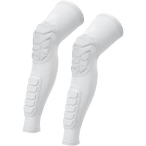 PATIKIL Knee Calf Pads Knee Braces Pad Compression Leg Sleeve Protective Calf Shin Guard for Youth Adults Football Basketball Baseball (Medium, White)